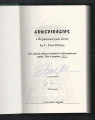 F. Paul Wilson CONSPIRACIES Ltd ed Gauntlet hardcover SIGNED #283 /450 Brand New