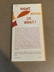 Right,Wrong,Or What? Book 10 Perspective Series 1970 Peter L Steinke Vintage