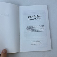 Lyrics for Life : Selected Psalms Regular Baptist Press 2007 (Trade Paperback)
