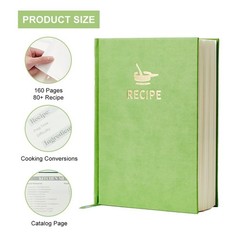 TSFPapier Hardcover Recipe Book 7×9.6in B5 160 Pages Leather Cover DarkRed