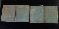 4 Antique Little Leather Library Miniature Books – Green Covers – Early 1900s