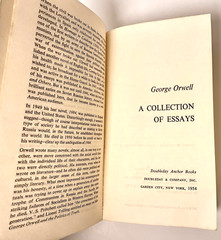 A Collection of Essays by George Orwell, 1954 Doubleday, 95¢ on cover, Very good