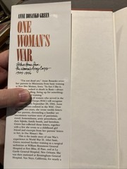 One Womans War : Letters Home from the Womens Army Corp 1944-1946**Signed**