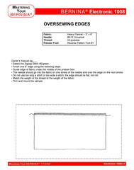 BERNINA 1008 Mastery Owners Workbook Manual – WIRE FIXED – TOUGH FRONT & BACK