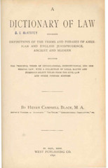Black’s Law Dictionary, First Edition (1st Edition 1891) – PDF E-Book on CD-ROM