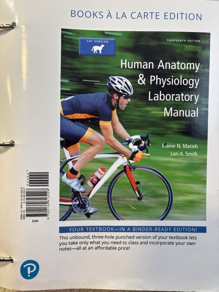 Human Anatomy & Physiology Laboratory Manual 13th Edition Loose Leaf Cat Version
