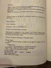 33 ADULT COMPUTER GAMES IN BASIC FOR THE IBM PC, APPLE By David Chance