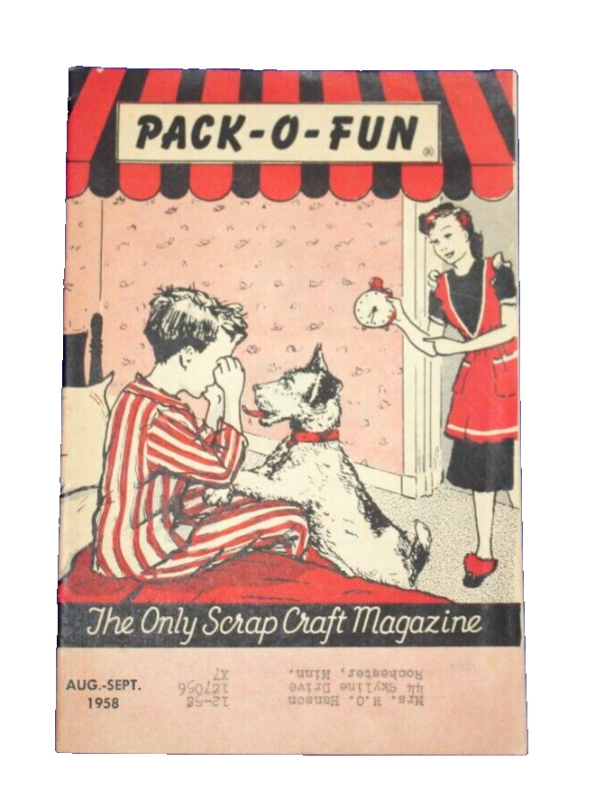 PACK-O-FUN The Only Scrap Craft Magazine Aug-Sept. 1958 Vintage 39 pages