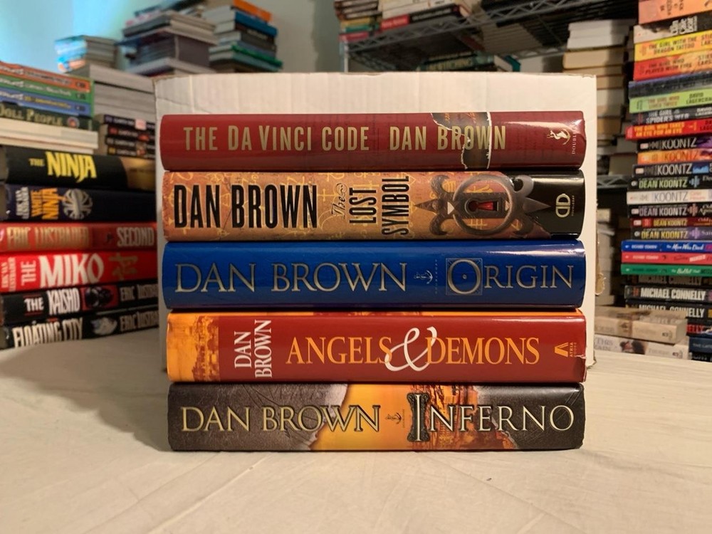 Lot of 5 Robert Langdon Series Angels and Demons Da Vinci Code Dan Brown HC