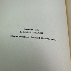 A Daughter of the Middle Border Hamlin Garland 1922 Macmillan Company HC Antique