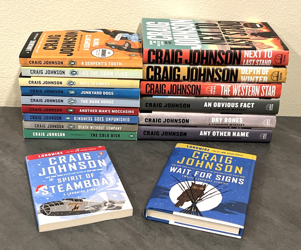 Longmire Book Lot of 17 by Craig Johnson – Books 1-14 & 16 Plus 9.5 & 10.5