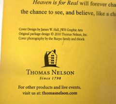 Heaven is for Real, Todd Burpo/Lynn Vincent, Paperback, 2010, used (BB1)