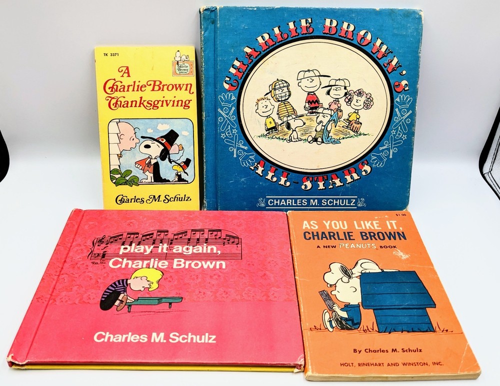 Lot of 4 Charlie Brown Books Softcover Hardcover Several 1st Editions