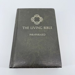 Tyndale The Living Bible Paraphrased Black Faux Leather 1973 Vintage