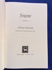 SNOW – FIRST AMERICAN EDITION BY ORHAN PAMUK