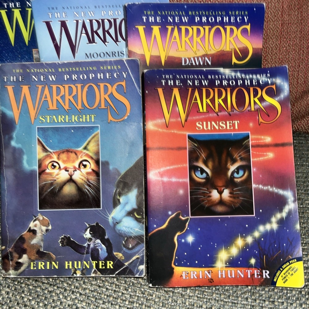 The New Prophecy Warriors Erin Hunter Paperback Volumes 1-4, 6 Lot, Set, 2006