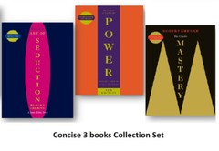 Robert Greene 3 Books Set CONCISE 48 Laws of Power, Mastery, Art Of Seduction