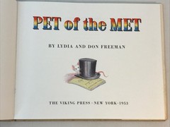 Pet of the Met by Don Freeman 1962 w/ Dust Jacket
