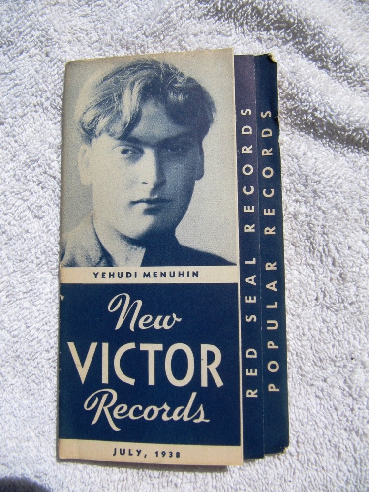 July 1938 NEW VICTOR RECORDS Supplement Yehudi Menuhin RECORD CATALOG