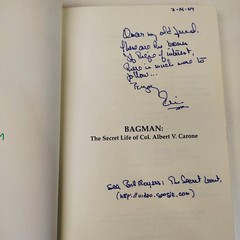 BAGMAN: THE SECRET LIFE OF COL. ALBERT V. CARONE By Eric Stacey Signed by Author