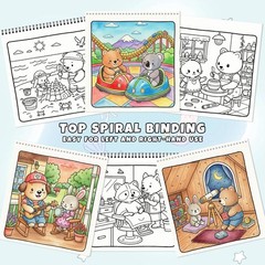 Relaxing Spiral-Bound Coloring Book for Mindfulness & Creativity – 32 Pages