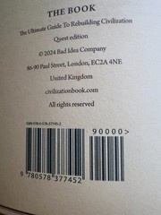 The Book. The Ultimate Guide to Rebuilding a Civilization. Hardcover. Brand New.