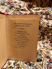 Oxford Miniature Coronation Bible The Holy Bible 1953 Leather Bound HC Inscribed
