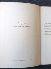English Lyrics From Dryden To Burns Edited By Croll Hardback 1912