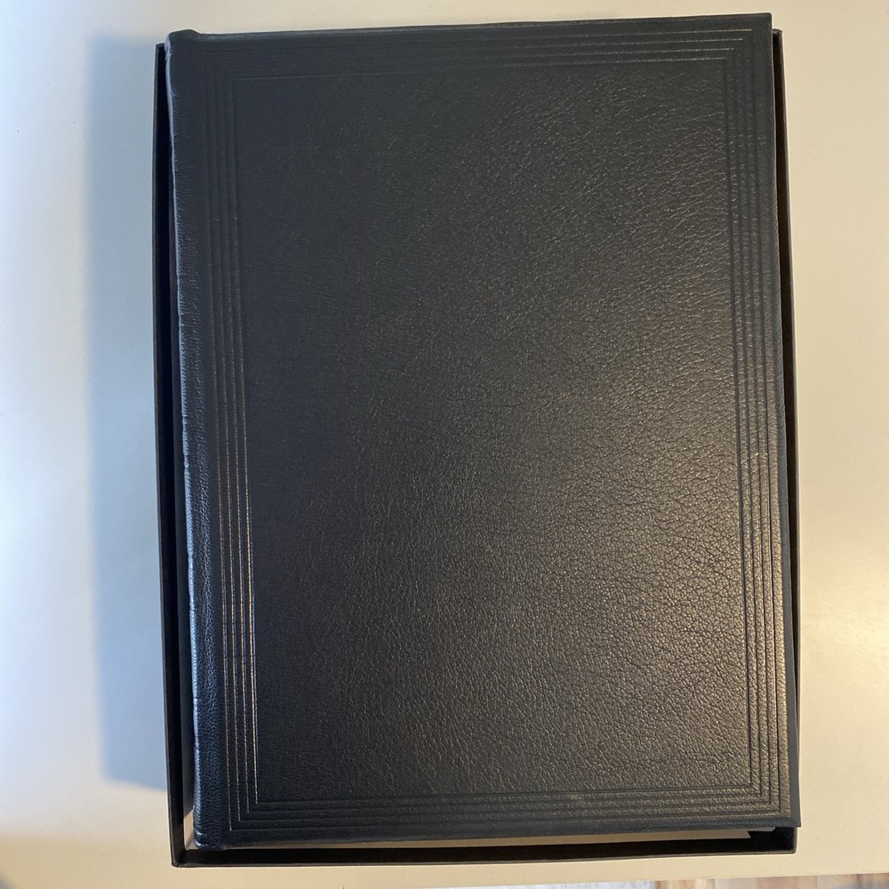 LARGE Holy Bible NIV – Black Morocco Leather Lectern Bible with Box – 1986
