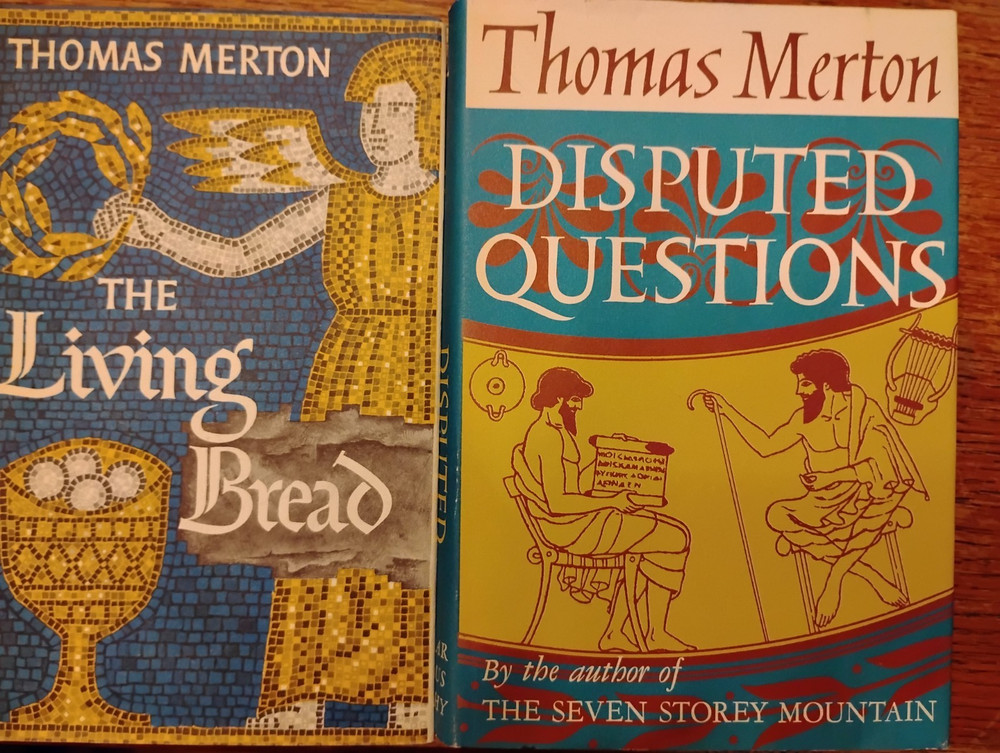 Lot of 2 vintage Thomas Merton hardcovers, Disputed Questions, Living Bread