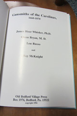 Gunsmiths of the Carolinas 1660 1870 HC Whisker signed 1994 1st ed oop Shumway