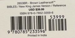 SNAP CLOSURE NKJV LARGE PRINT(10.5pt) Personal Size Brown Leathersoft Bible