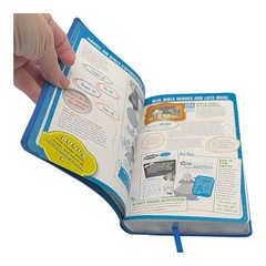 Hands-On Bible -NLT -Leather Like- Blue -Silver Gilded Page Edges -2013