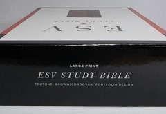 ESV Large Print Brown/Cordovan TruTone Portfolio Design STUDY BIBLE NEW IN BOX