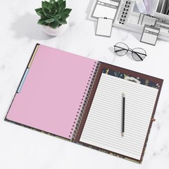 Spiral Clipboard Folio with Refillable Lined Notepad, 14.5 x 9.8 in,