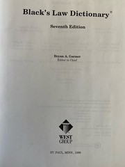 Black’s Law Dictionary, 7th Seventh Deluxe Edition by Bryan A Garner Thumb Index