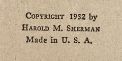 INTERFERENCE. Harold M. Sherman. Vintage 1932 HC/DJ. All American Sports Series.