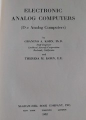 1952 ELECTRONIC ANALOG COMPUTERS Granino & Theresa Korn Vintage HardCv #COMPUTER