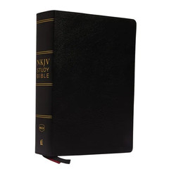 NKJV Study Bible, Premium Bonded Leather, Black, Red Letter Edition, Comfort