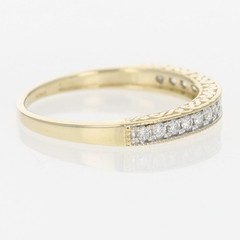 .18ctw Diamond Pavé Milgrain Scroll Wedding Band Ring 14k Yellow Gold Size 6