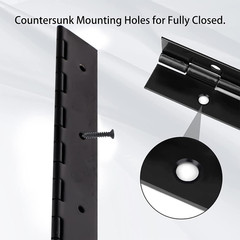Continuous & Piano Hinges, Black Stainless Steel 304 Continuous Folding Hinges f