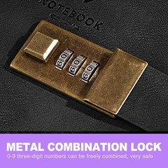 ZeriLion 240 Pages A5 Lock Journal Retro PU Leather Locking Diary Notebook – …