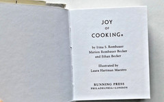 Joy of Cooking. Irma S. Rombauer, etc. 1997: 1st ed. Mini Bk. VG 2.75″x3.25″ HC