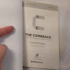 The Comeback Study Guide It’s Not Too Late by Louie Giglio paperback