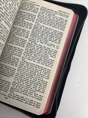 Bible KJV Zip Leather Original Tongues Antique VTG American Society
