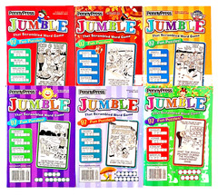 NEW Lot 6 Penny Press Dell Jumble Word Scramble Puzzle Books 97 Puzzles Each!