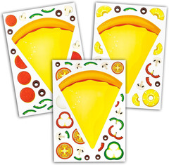 24 Pizza Stickers for Kids (Large 8.5 X 11 Inches) – Ages 3+