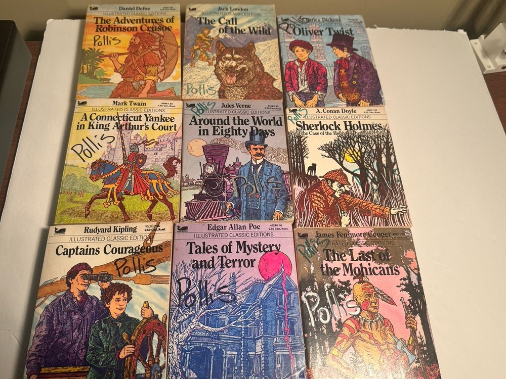 Lot Of 9 Moby Books Illustrated Classic Editions Mini Paperback Books 1970’s