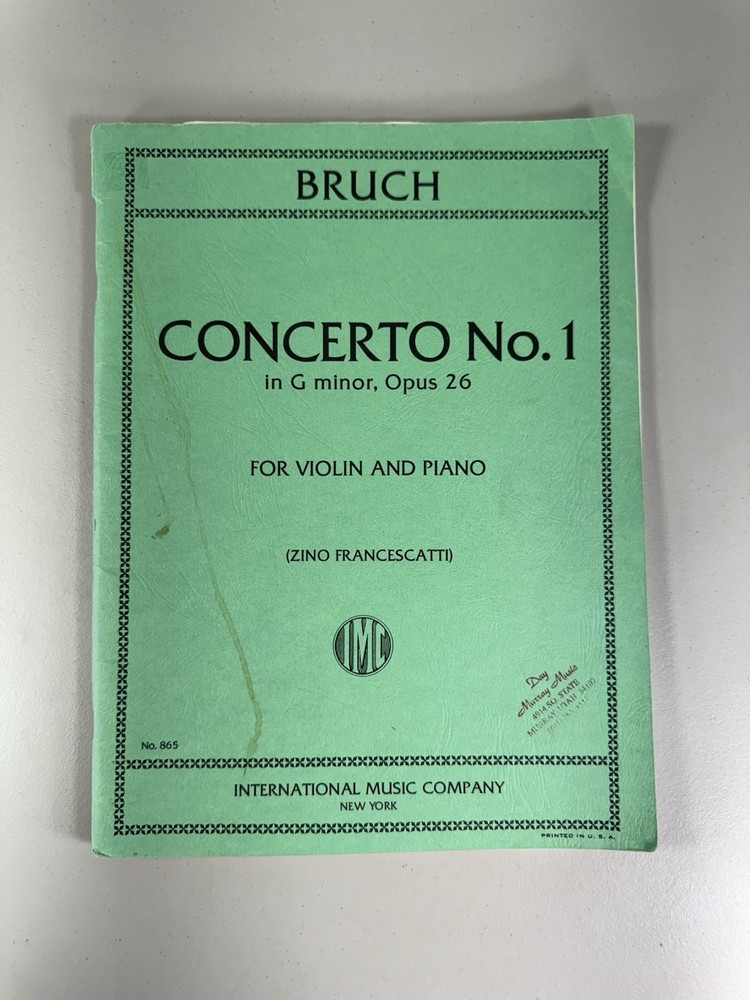 Bruch – Concerto No. 1 in G minor, Opus 26 For Violin and Piano No. 865