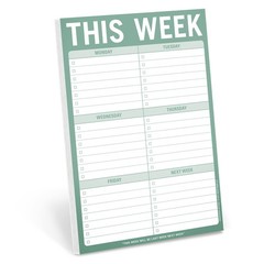 1Count This Week Pads, To Do List Notepads, 6 x 9inches each Sage Green